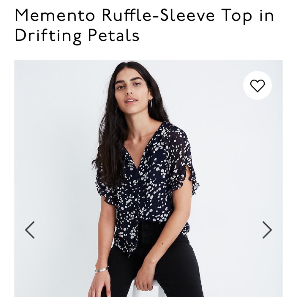 Madewell ruffle-sleeve memento top